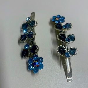 ✨BLING-BLING✨BLUE  GEMS HAIR PINS 2-PC SET